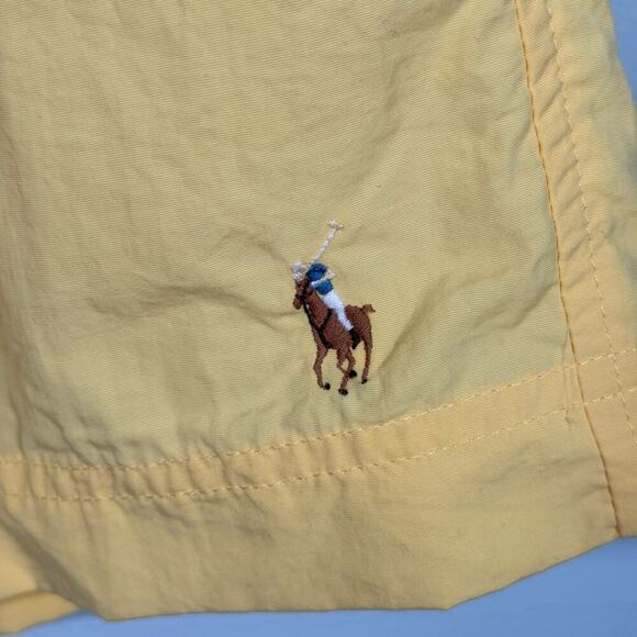 Polo Ralph Lauren Yellow Swim Trunks Men’s L Vintage Mesh Lined Shorts - Picture 6 of 8